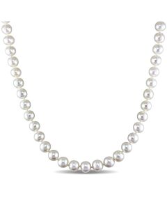 AMOUR 8 - 9 Mm Cultured Freshwater Pearl Strand with Sterling Silver Ball Clasp
