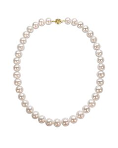 AMOUR 10-12mm Freshwater Off-round Pearl Necklace In 14K Yellow Gold