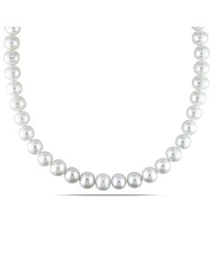 AMOUR 10 - 11 MM Freshwater Cultured Pearl Strand with Sterling Silver Ball Clasp