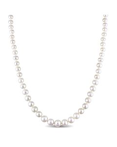 AMOUR 4-8mm Freshwater Pearl Strand Graduated Necklace with 14K Yellow Gold Clasp - 18 In.