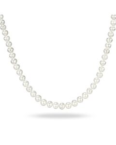AMOUR 6.5 - 7 Mm Freshwater Cultured Pearl 18in Strand with Silvertone Clasp