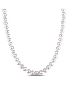 AMOUR 6.5 - 7 Mm Freshwater Cultured Pearl 18in Strand with Sterling Silver Clasp