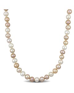 AMOUR 8-8.5mm Multi-colored Cultured Freshwater Pearl Graduated Necklace In Sterling Silver, 18 In