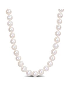 AMOUR 9 - 10 Mm Freshwater Cultured Pearl Strand with Silvertone Clasp