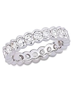 Amour 18k White Gold 2 CT TW Channel Set Diamond Eternity Ring