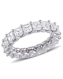Amour 18k White Gold 5-1/10 CT TW Asscher Diamond Eternity Ring