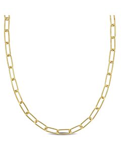 Amour-18k-Yellow-Gold-Plated-Silver-5mm-Oval-Link-Necklace-W--Lobster-Clasp-18