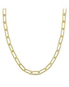 Amour-18k-Yellow-Gold-Plated-Silver-6mm-Oval-Link-Necklace-W--Lobster-Clasp-18