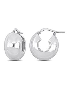 AMOUR 18 Mm Wide Huggie Earrings In Sterling Silver