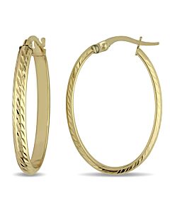 Amour 19mm Edged Hinged Hoop Earrings in Textured 10k Yellow Gold