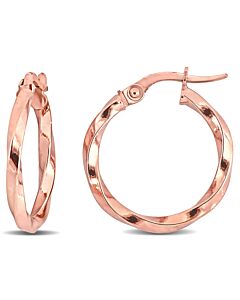 AMOUR 19mm Twisted Hoop Earrings In 10K Rose Gold