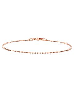 AMOUR 1mm Ball Chain Bracelet In Rose Plated Sterling Silver, 7.5 In