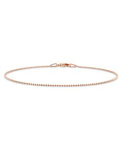AMOUR 1mm Ball Chain Bracelet In Rose Plated Sterling Silver, 9 In