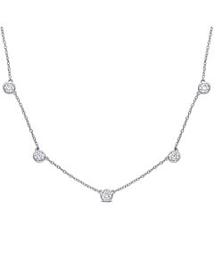 AMOUR 2 1/4 CT DEW Created Moissanite Yard Necklace In Sterling Silver