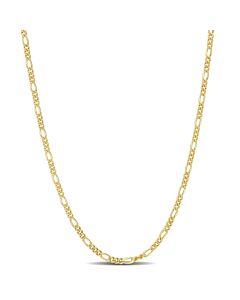 AMOUR 2.2mm Figaro Chain Necklace In Yellow Plated Sterling Silver, 16 In