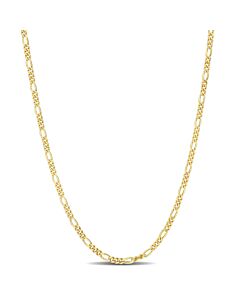 AMOUR 2.2mm Figaro Chain Necklace In Yellow Plated Sterling Silver, 18 In