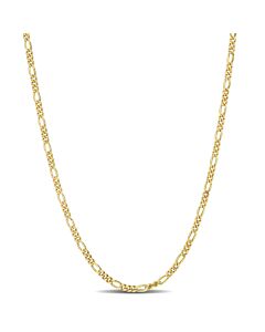 AMOUR 2.2mm Figaro Chain Necklace In Yellow Plated Sterling Silver, 24 In
