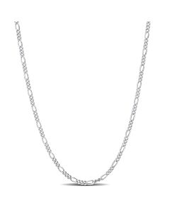 AMOUR 2.2mm Figaro Chain Necklace In Sterling Silver, 20 In