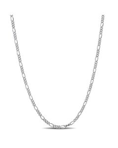 AMOUR 2.2mm Figaro Chain Necklace In Sterling Silver, 24 In