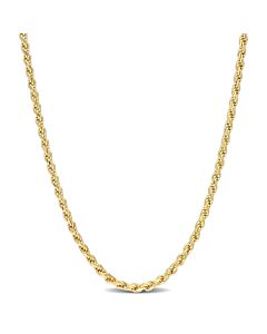 AMOUR 2.2mm Rope Chain Necklace In Yellow Plated Sterling Silver, 16 In