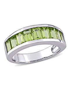 Amour 2 3/4 CT TGW Peridot Eternity Ring in Sterling Silver