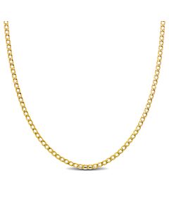 Amour 2.3mm Curb Link Chain Necklace in 10k Yellow Gold - 16 in