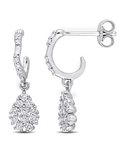 AMOUR 2/5 CT TDW Diamond Dangle Earrings In 14K White Gold