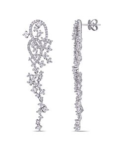 AMOUR 2 5/8 CT TW Diamond Cluster Earrings In 14K White Gold