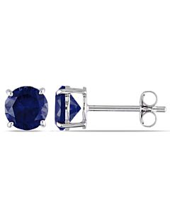 Amour 2 CT TGW Created Blue Sapphire Stud Earrings JMS003136