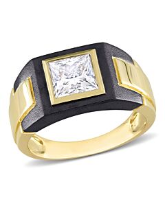 Amour 2 CT TGW Created Moissanite-White Fashion Ring Yellow Silver Black Rhodium Plated