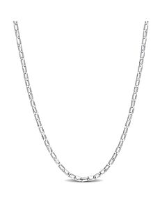 AMOUR Fancy Rectangular Rolo Chain Necklace In Sterling Silver, 18 In