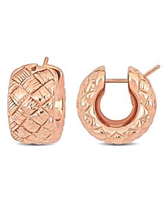 AMOUR 21mm Lattice-style Hoop Earrings In 14K Rose Gold