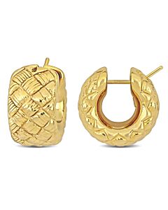 AMOUR 21mm Lattice-style Hoop Earrings In 14K Yellow Gold