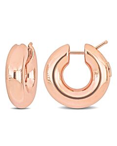 AMOUR 21mm Hollow Hoop Earrings In 14K Rose Gold