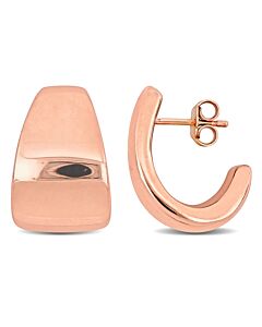 AMOUR 21 Mm Semi-hoop Earrings In Rose Plated Sterling Silver