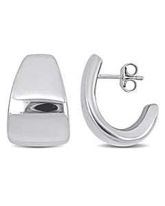 AMOUR 21 Mm Semi-hoop Earrings In Sterling Silver