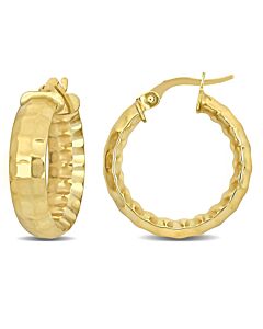 AMOUR 22mm Faceted Earrings In 14K Yellow Gold (5.3mm Wide)