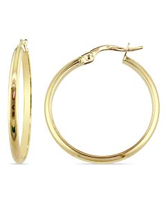 Amour 25mm Polished Hoop Earrings in 10k Yellow Gold