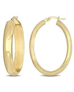 Amour 28mm Oval Hoop Earrings in 10k Yellow Gold
