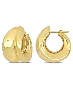 AMOUR 29mm Wide Huggie Earrings In 14K Yellow Gold