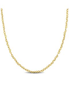 Amour 2mm Heart Link Necklace in 14k Yellow Gold - 14 in