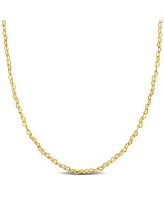 Amour 2mm Heart Link Necklace in 14k Yellow Gold - 16 in