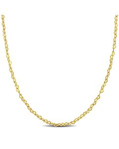 Amour 2mm Heart Link Necklace in 14k Yellow Gold - 18 in