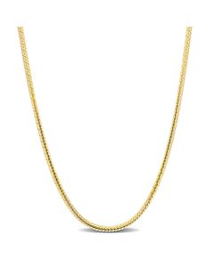 AMOUR 2mm Herringbone Chain Necklace In Yellow Plated Sterling Silver, 18 In