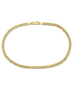 Amour 3.3mm Marine Link Bracelet in 10k Yellow Gold -10 in