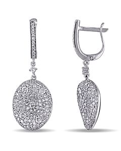 AMOUR 3 4/5 CT TW Diamond Circle Earrings In 18k White Gold