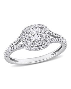 Amour 3/4 CT TW Diamond Split-Shank Engagement Ring in 14k White Gold