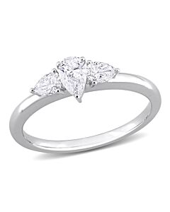 Amour 3/5 CT TW Pear Shape Diamond Engagment Ring in 14k White Gold