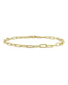 AMOUR 3.5mm Oval Link bracelet In Yellow Plated Sterling Silver, 9 In