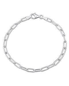 AMOUR 3.5mm Paperclip Chain Bracelet In Sterling Silver, 7.5 In